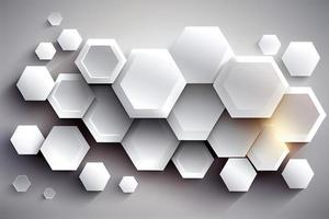 Abstract white business background with different hexagons photo