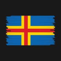 Aland Islands Flag Brush Vector