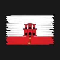 Gibraltar Flag Brush Vector