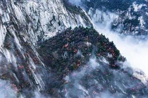 Huashan mountain. The highest of China five sacred mountains, called the West Mountain,well known for steep trails, breath-taking cliffs and grand scenery photo