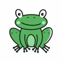 Cute frog on  white background. Illustration for children. Animal sketch. vector