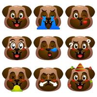 linda doguillo emoji emoticon conjunto vector