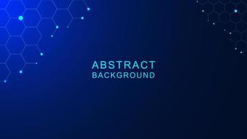 Abstract hexagonal for technology concept with glowing particle on dark blue background. Modern technology futuristic digital pattern. Vector illustration.