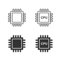 Processor icon. Mini cpu icon flat style. Mobile processor vector. vector