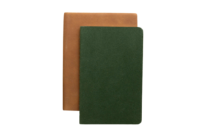 Green and brown notebook isolated on a transparent background png