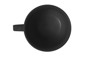 Black mug isolated on a transparent background png