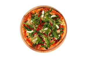 Vegetarian pizza isolated on a transparent background png