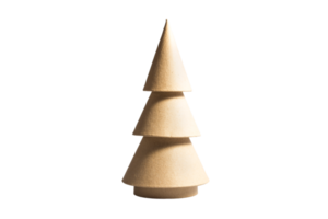 Beige wooden christmas tree decor isolated on a transparent background png