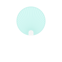 Striped Aesthetic Manual Handle Hand Fan png