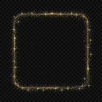 Square frame with Magic light glow effect vector