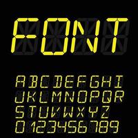 digital font sign. Retro alphabet vector