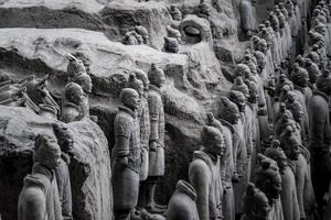 XIAN,CHINA -OCT 24-The Terracotta Army or the Terra Cotta Warriors and Horses, buried in the pits next to the Qin Shi Huang's tomb in 210-209 BC. October 24, 2015 in Xian of Shaanxi Province, China. photo