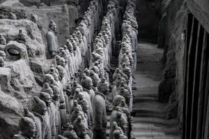 XIAN,CHINA -OCT 24-The Terracotta Army or the Terra Cotta Warriors and Horses, buried in the pits next to the Qin Shi Huang's tomb in 210-209 BC. October 24, 2015 in Xian of Shaanxi Province, China. photo