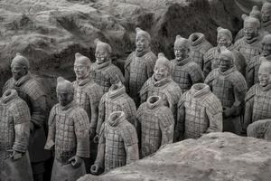 XIAN,CHINA -OCT 24-The Terracotta Army or the Terra Cotta Warriors and Horses, buried in the pits next to the Qin Shi Huang's tomb in 210-209 BC. October 24, 2015 in Xian of Shaanxi Province, China. photo