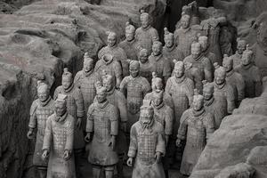 XIAN,CHINA -OCT 24-The Terracotta Army or the Terra Cotta Warriors and Horses, buried in the pits next to the Qin Shi Huang's tomb in 210-209 BC. October 24, 2015 in Xian of Shaanxi Province, China. photo