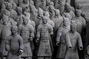 XIAN,CHINA -OCT 24-The Terracotta Army or the Terra Cotta Warriors and Horses, buried in the pits next to the Qin Shi Huang's tomb in 210-209 BC. October 24, 2015 in Xian of Shaanxi Province, China. photo