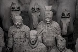 XIAN,CHINA -OCT 24-The Terracotta Army or the Terra Cotta Warriors and Horses, buried in the pits next to the Qin Shi Huang's tomb in 210-209 BC. October 24, 2015 in Xian of Shaanxi Province, China. photo