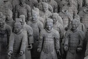 XIAN,CHINA -OCT 24-The Terracotta Army or the Terra Cotta Warriors and Horses, buried in the pits next to the Qin Shi Huang's tomb in 210-209 BC. October 24, 2015 in Xian of Shaanxi Province, China. photo