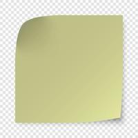 sticky note isolated on transparent background. vector