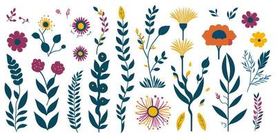 floral patrones. un colección de sencillo diseños para estacional decoración vector