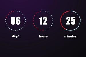Countdown vector template digital clock