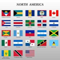 set of all flags of North America. vector
