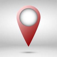 Red map pointer isolated vector