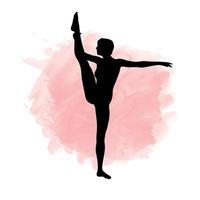 gymnast silhouette of a watercolour texture design vector