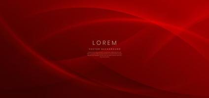 Abstract curved red shape on red background with copy space for text. Luxury design style. vector