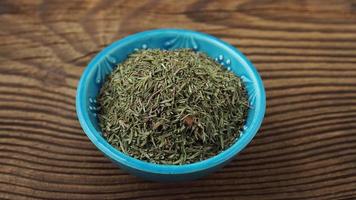 Dried herbs rosemary leaf in a bowl video