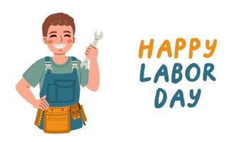 Happy Labor Day banner. Design template. Vector illustration