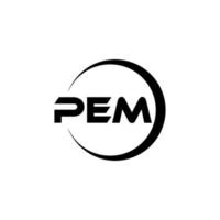 PEM letter logo design in illustration. Vector logo, calligraphy designs for logo, Poster, Invitation, etc.