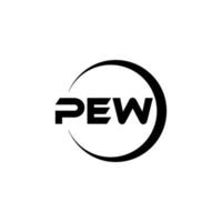 PEW letter logo design in illustration. Vector logo, calligraphy designs for logo, Poster, Invitation, etc.