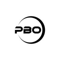 PBO letter logo design in illustration. Vector logo, calligraphy designs for logo, Poster, Invitation, etc.