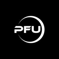 PFU letter logo design in illustration. Vector logo, calligraphy designs for logo, Poster, Invitation, etc.