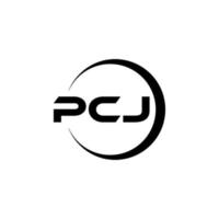 PCJ letter logo design in illustration. Vector logo, calligraphy designs for logo, Poster, Invitation, etc.