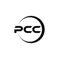 PCC letra logo diseño en ilustración. vector logo, caligrafía diseños para logo, póster, invitación, etc.