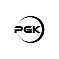 PGK letter logo design in illustration. Vector logo, calligraphy designs for logo, Poster, Invitation, etc.