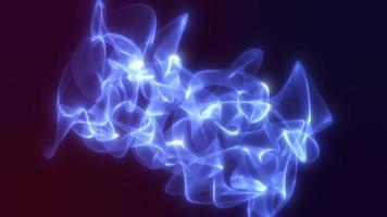 Abstract blue energy waves from futuristic hi-tech mesh particles glowing background, 4k video