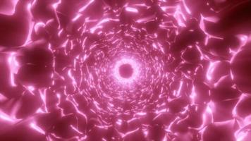 astratto rosa energia tunnel di onde raggiante astratto sfondo, video 4k, 60 fps