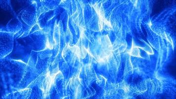 abstrato azul energia ondas futurista oi-tech brilhando partículas fundo, 4k vídeo 60. fps video