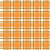 Seamless tartan plaid pattern. Checkered fabric texture print in stripes of orange shade and white background. vector