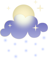 invierno temporada clima icono. morfismo de vidrio estilo símbolos para meteo pronóstico aplicación noche cantar. luna, estrellas, viento y nieve nubes png ilustraciones