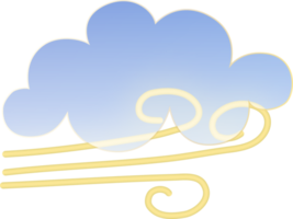 Autumn weather icon. Glassmorphism style symbols for meteo forecast app. Day summer spring autumn season sing. Wind, and clouds. PNG illustrations