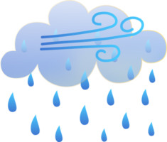 herfst weer icoon. glasmorfisme stijl symbolen voor meteo voorspelling app. dag zomer voorjaar herfst seizoen zingen. wind, regen en sneeuw wolken. PNG illustraties