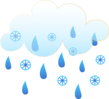 hiver temps icône. morphisme du verre style symboles pour meteo prévoir application. journée saison chante. pluie et neige des nuages. png des illustrations