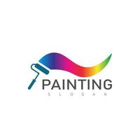 Brush and paint  color with minimalist design style. Creative concept of paint design vector