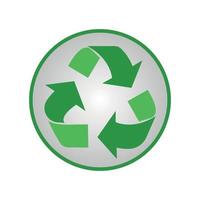 verde reciclar icono. reciclar etiqueta por separado en blanco antecedentes vector
