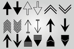 Arrows set. Arrow icon collection. Set different arrows or web design. Arrow flat style isolated on white background vector