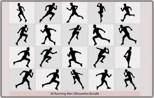 Set running men silhouettes,Run.Running men,Geometric running man,Man running sprinting silhouette flat vector